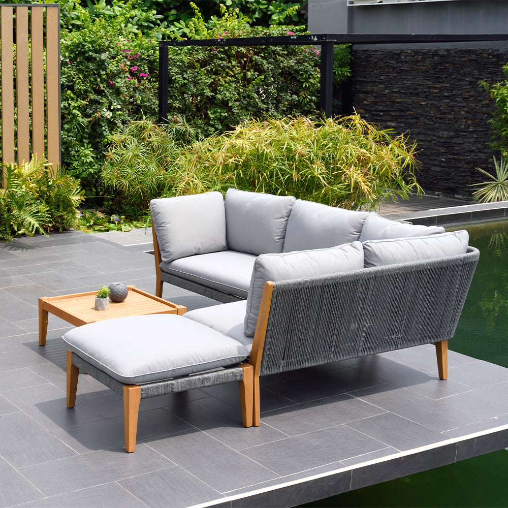 Amazonia 8 Piece Eucalyptus Patio Seating Set- 25-in L x 25-in W