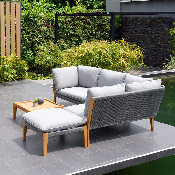Amazonia 8 Piece Eucalyptus Patio Seating Set- 25-in L x 25-in W