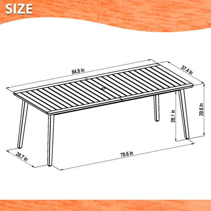Amazonia Eucalyptus Patio Dining Table - 85-in L x 37-in W