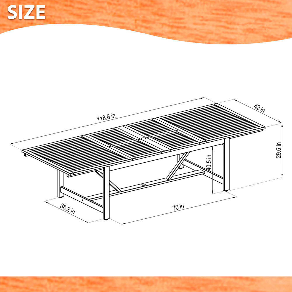 Amazonia Eucalyptus Patio Dining Table - 79-in L x 42-in W