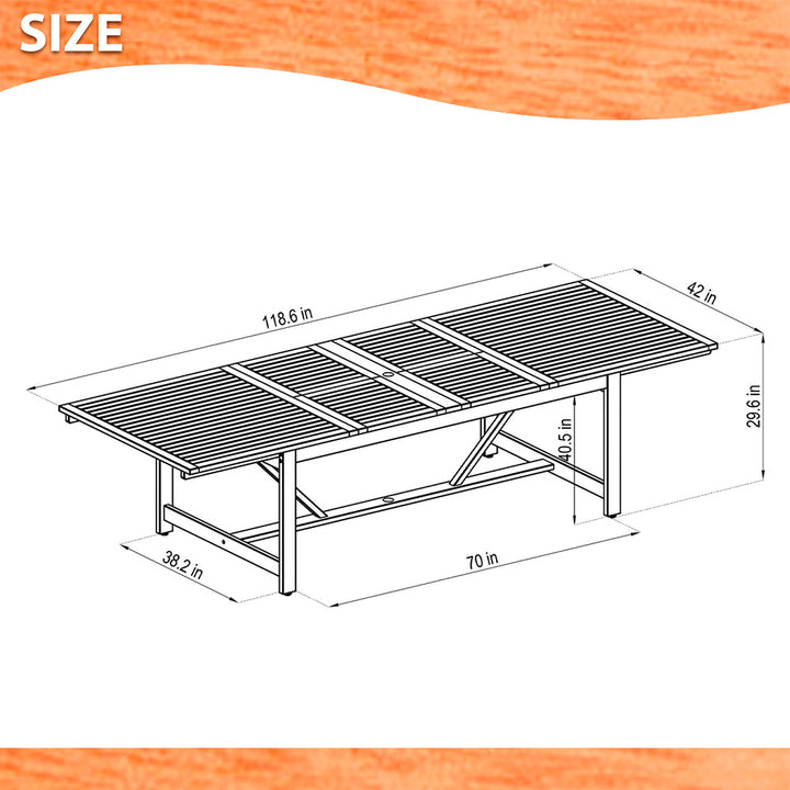 Amazonia Eucalyptus Patio Dining Table - 79-in L x 42-in W