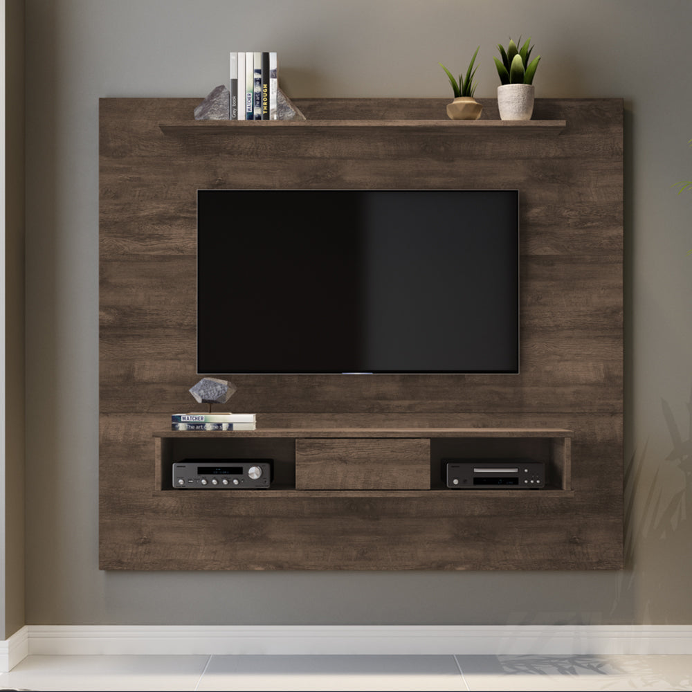 Midtown Concept Wall Mounted TV Shelf Board for 70-in TV - Dark Brown