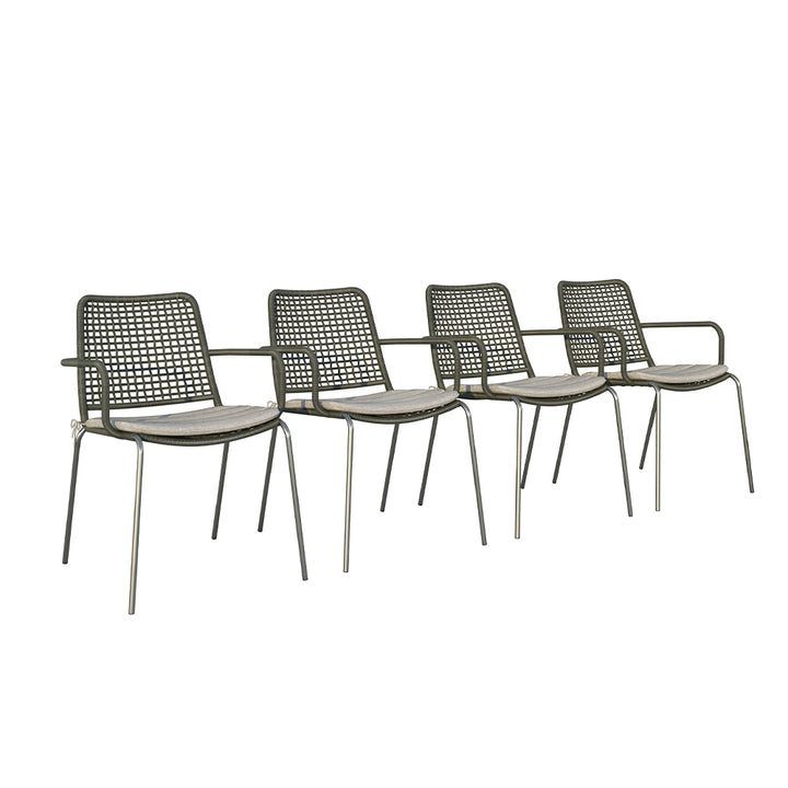Midtown Concept Weathered 9-Piece Dining Table Set - Dark Grey