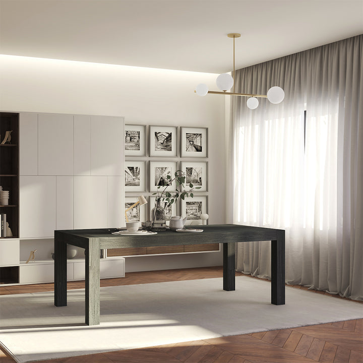 Midtown Concept Weathered 9-Piece Dining Table Set - Dark Grey