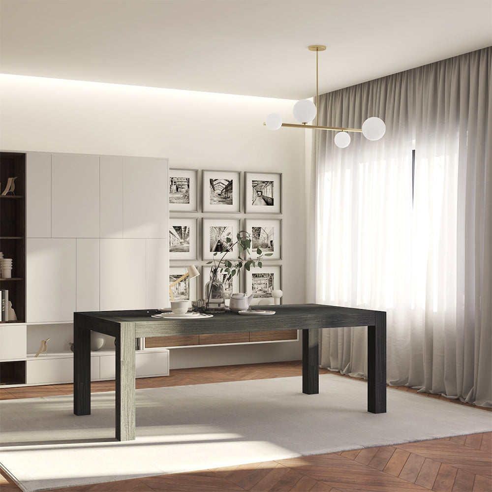 Midtown Concept Kuta 82.5-in L Dining Table Wood - Dark Grey