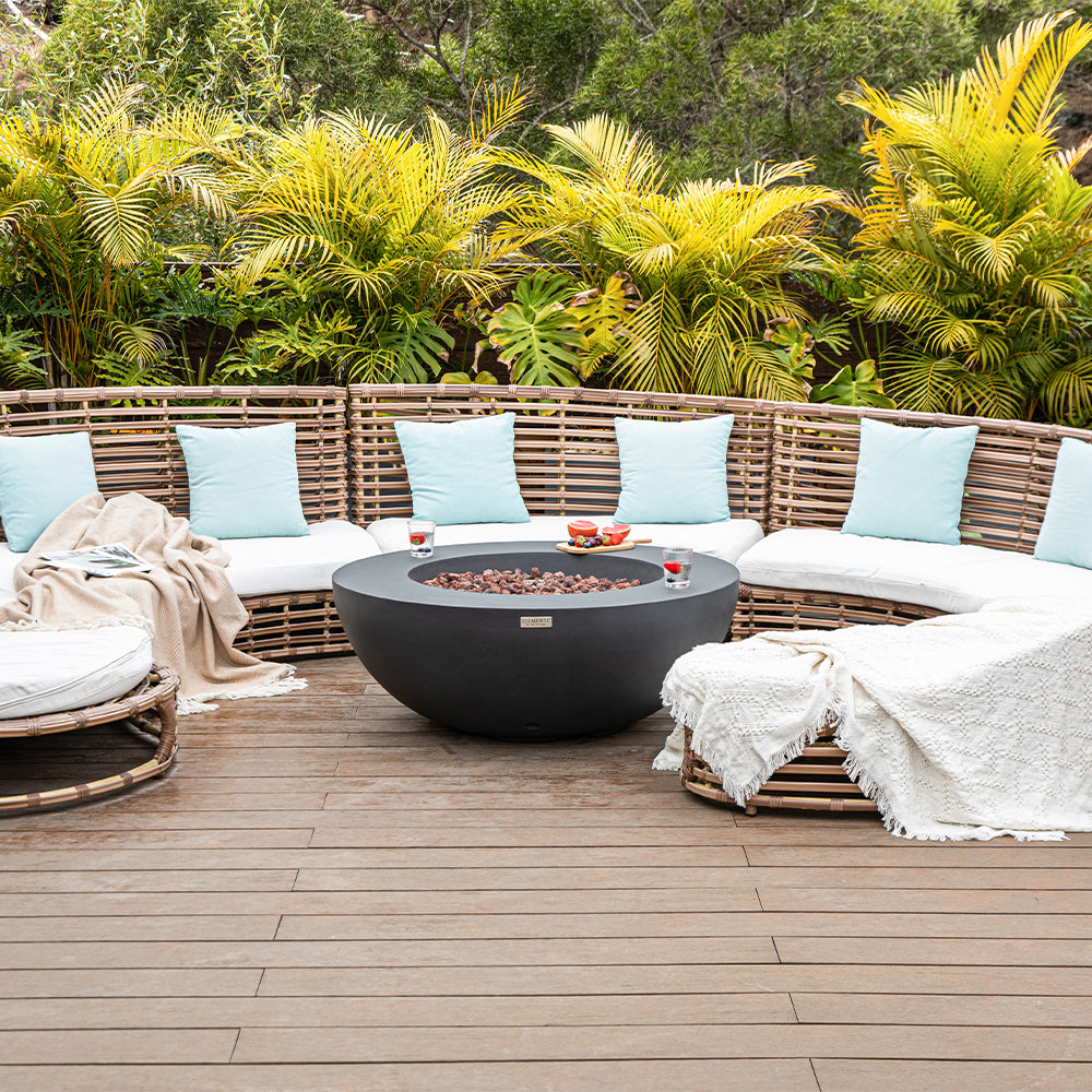 Lunar Outdoor Dark Grey Fire Bowl - view 4