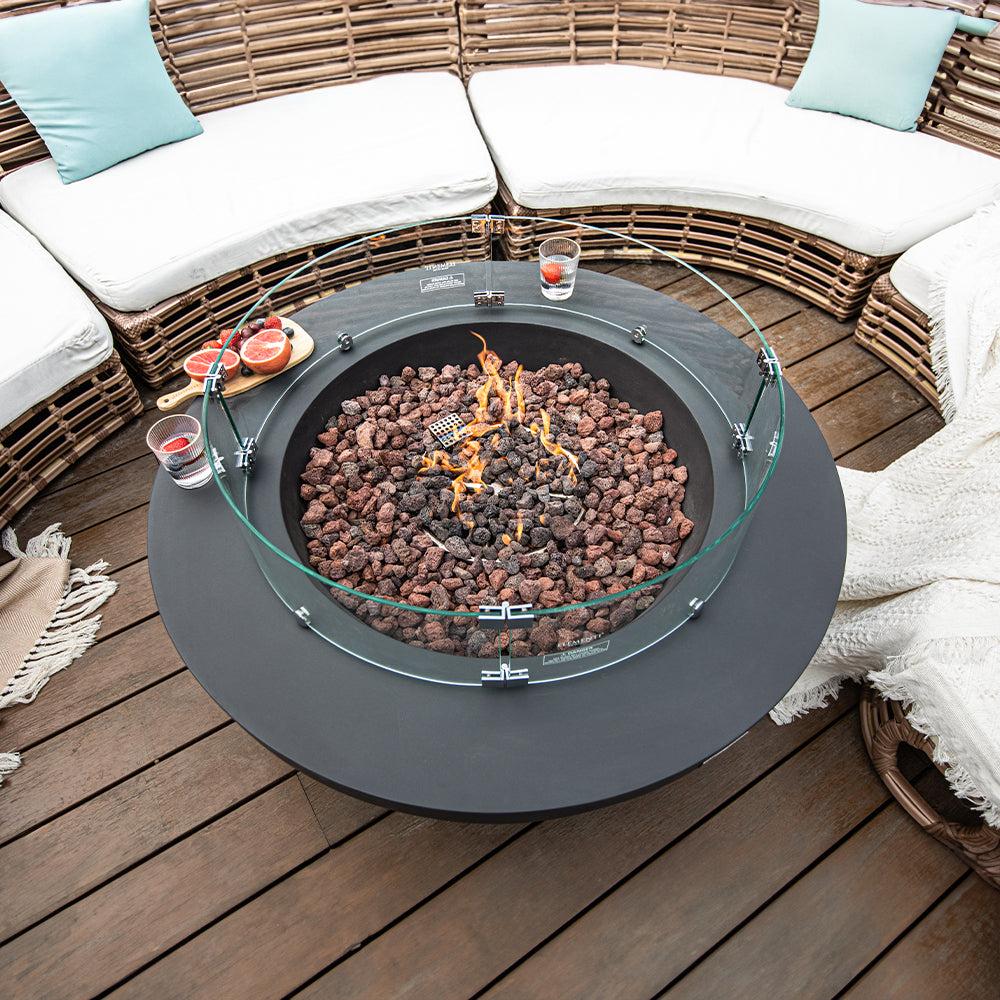 Lunar Outdoor Dark Grey Fire Bowl - view 5