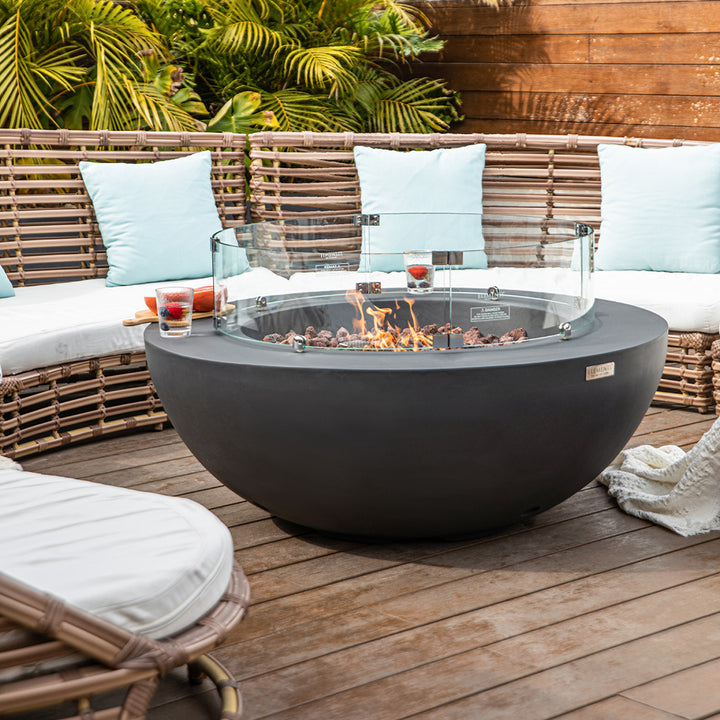 Lunar Outdoor Dark Grey Fire Bowl - Select Fuel Type