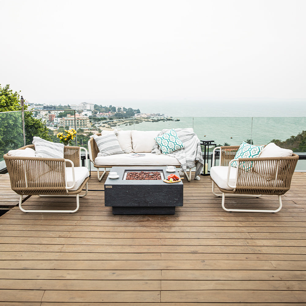 Manhattan Outdoor Dark Grey Fire Pit Table - view 4