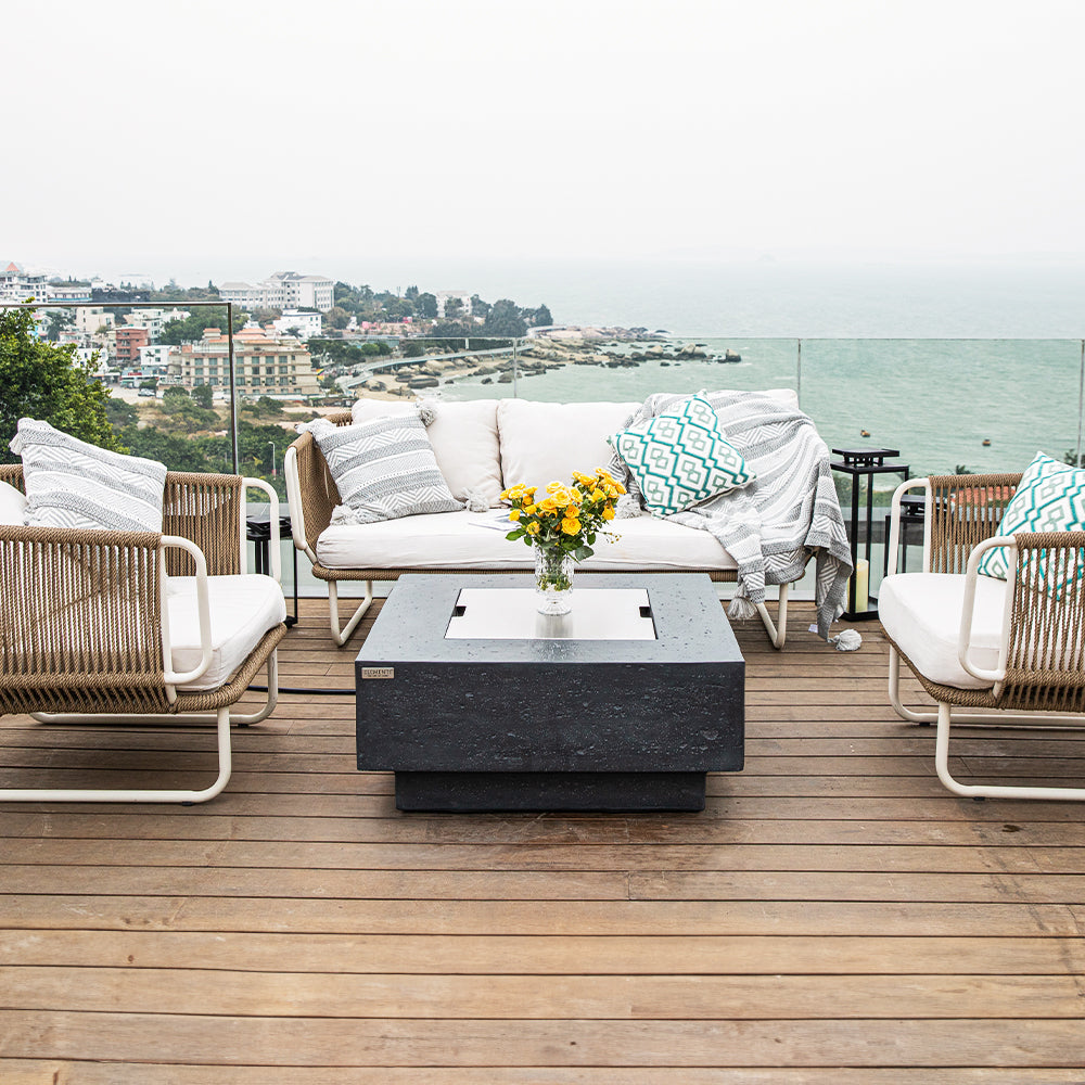 Manhattan Outdoor Dark Grey Fire Pit Table - view 7