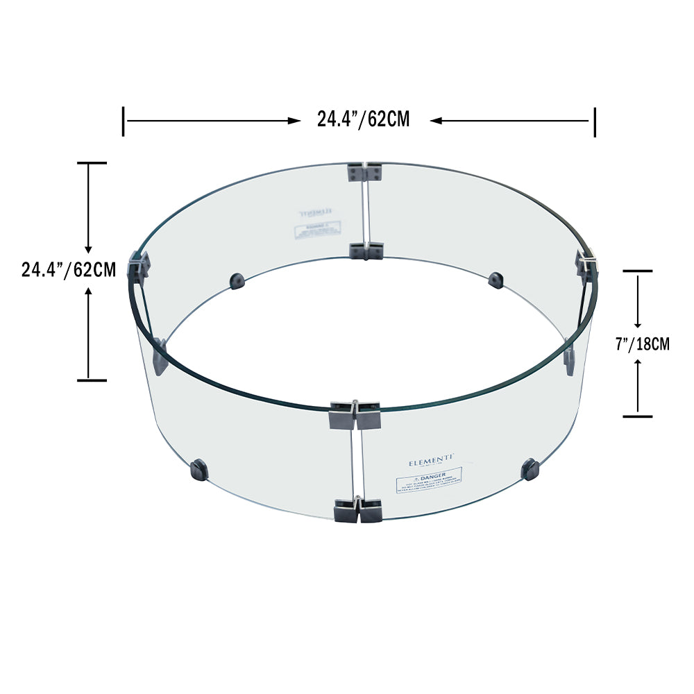 Columbia Outdoor Fire Pit Round Tempered Glass Wind Screen Firepit Accessories - view 2