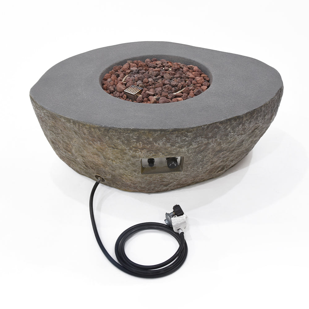 Outdoor Boulder Fire Pit Table - Select Fuel Type