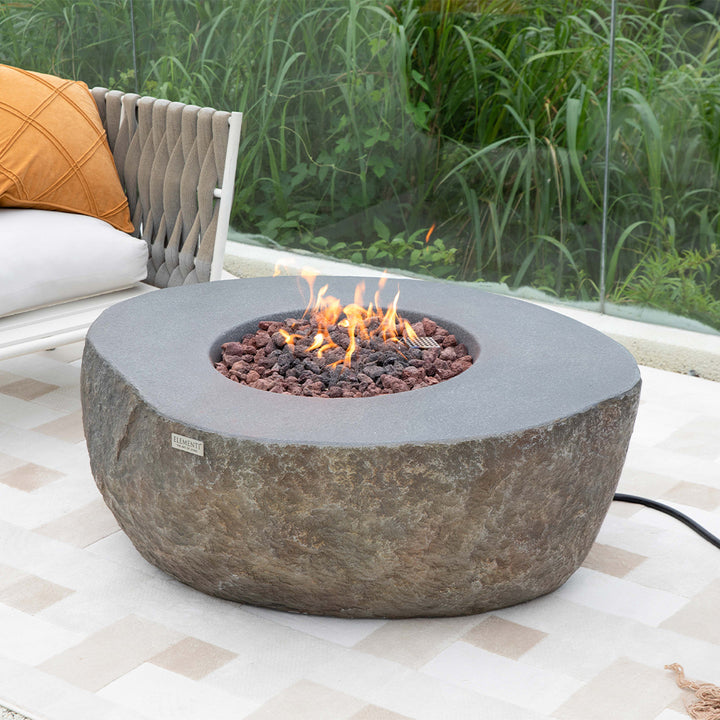 Outdoor Boulder Fire Pit Table - Select Fuel Type
