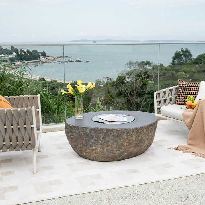 Outdoor Boulder Fire Pit Table - Select Fuel Type