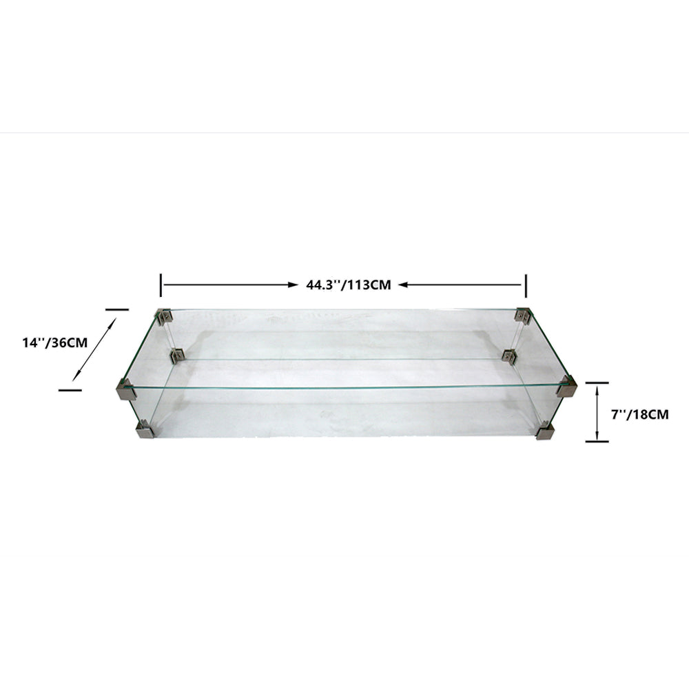 Granville Fire Pit Tempered Clear Glass Wind Screen - view 3