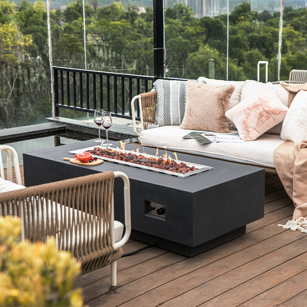 Granville Outdoor Dark Grey Fire Pit Table - view 2