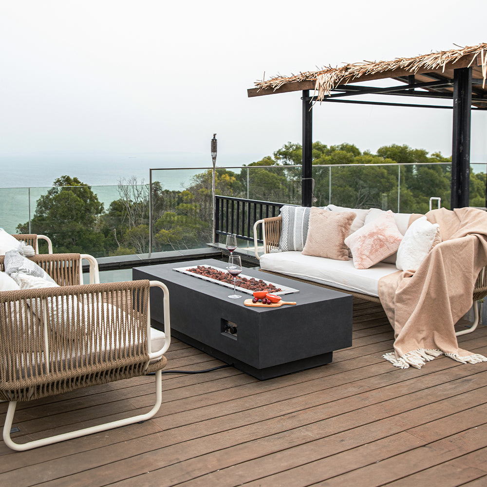 Granville Outdoor Dark Grey Fire Pit Table - view 4
