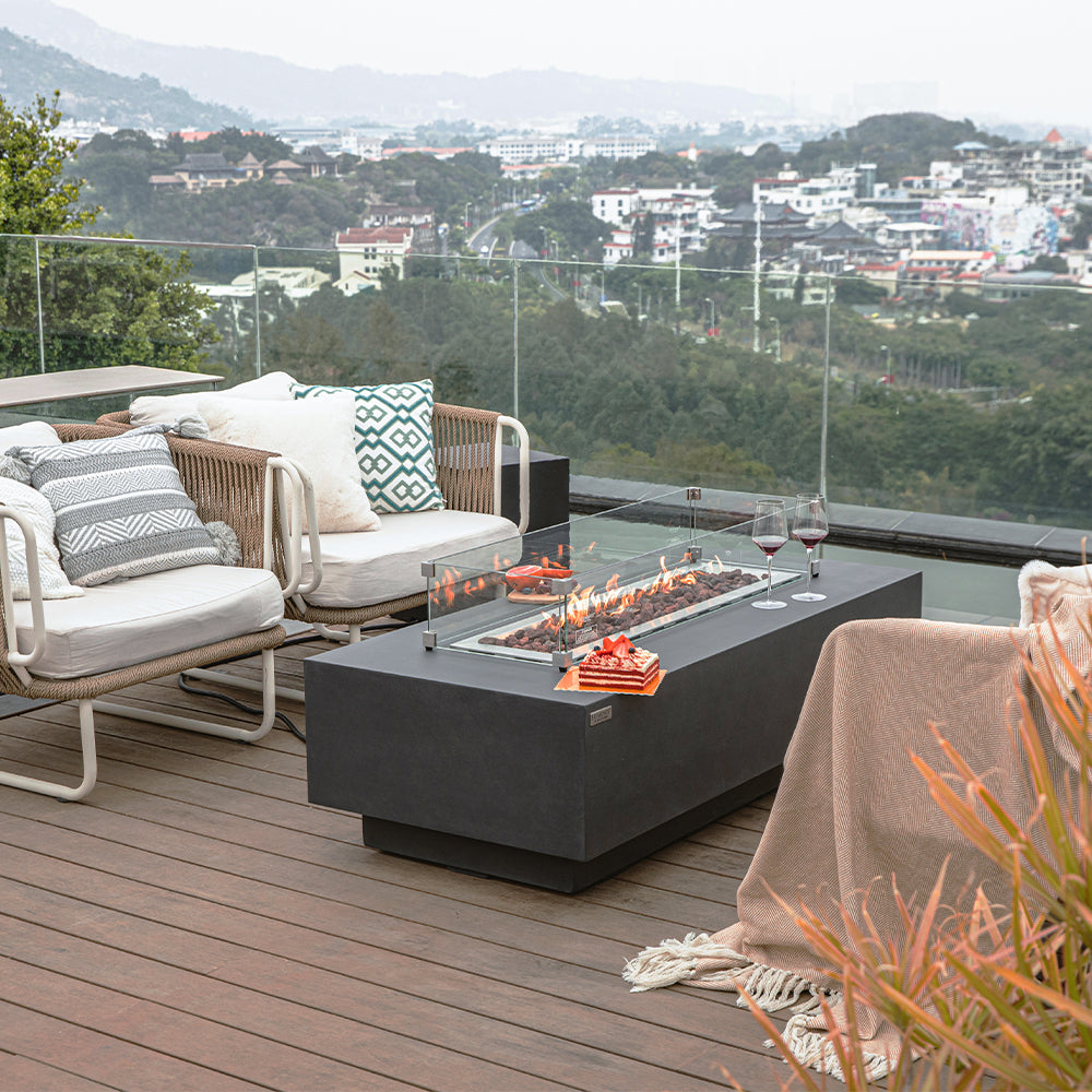 Granville Outdoor Dark Grey Fire Pit Table - view 6