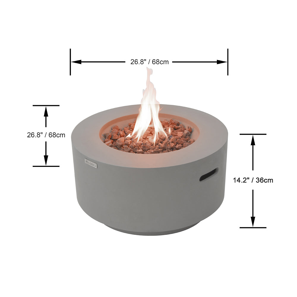 Waterford Outdoor Fire Pit Table - 27 Inches - Select Fuel Type
