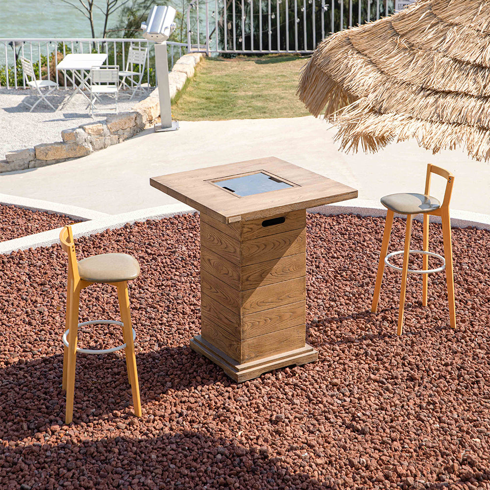 Rova Outdoor Reinforced Concrete Bar Height Firepit Table - 34 Inch - Liquid Propane - view 4