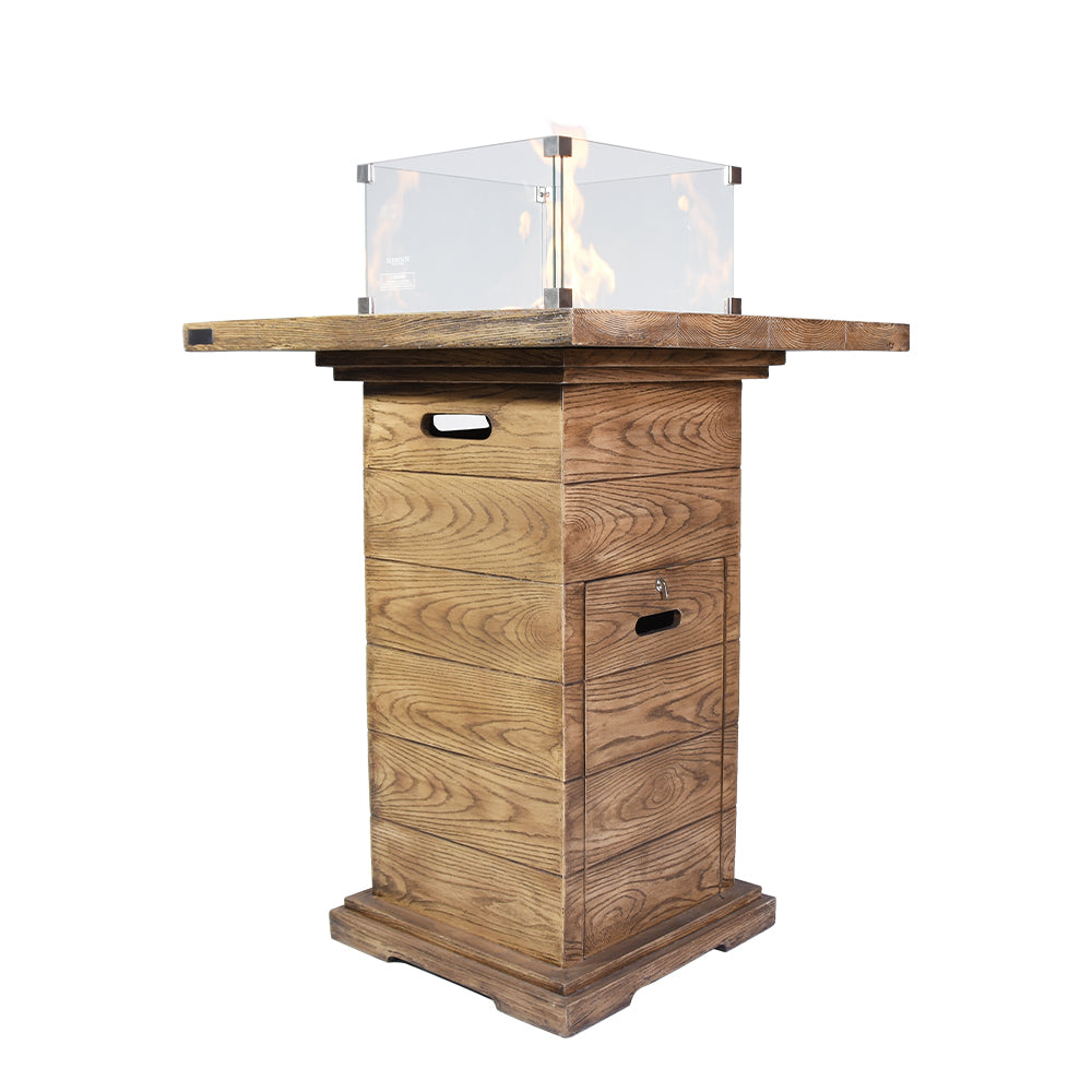 Rova Outdoor Reinforced Concrete Bar Height Firepit Table - 34 Inch - Liquid Propane - view 9