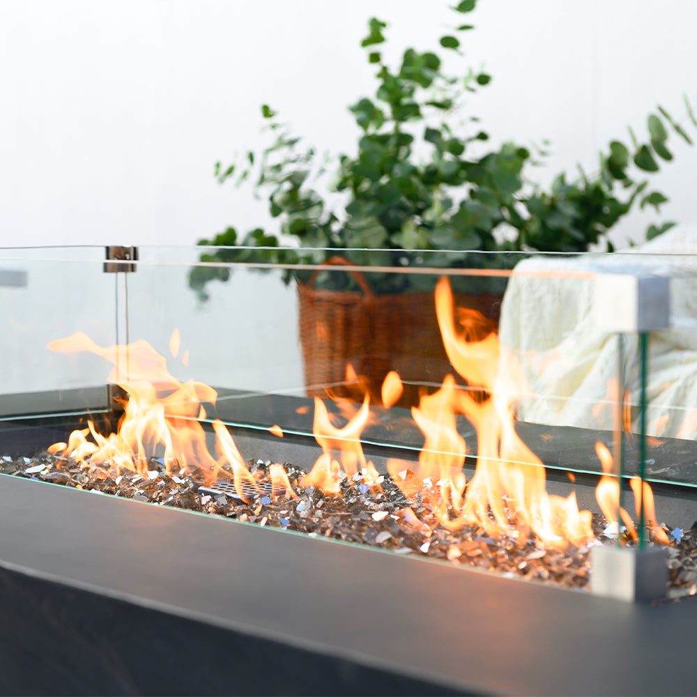 Elementi Plus Rectangular Tempered Glass Wind Screen for Outdoor Fire Pit - 40.4 x 15.2 x 7 inches - view 4