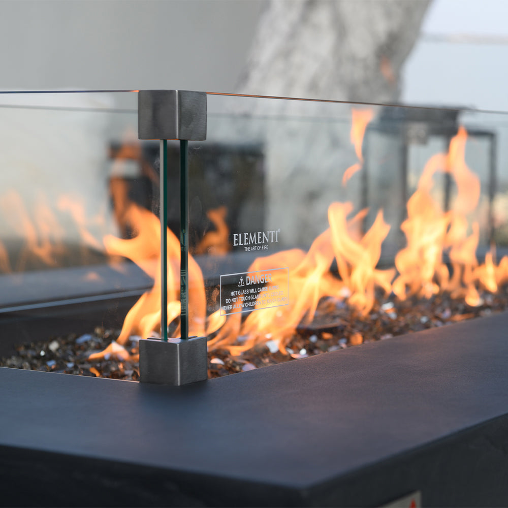 Elementi Plus Rectangular Tempered Glass Wind Screen for Outdoor Fire Pit - 40.4 x 15.2 x 7 inches - view 5