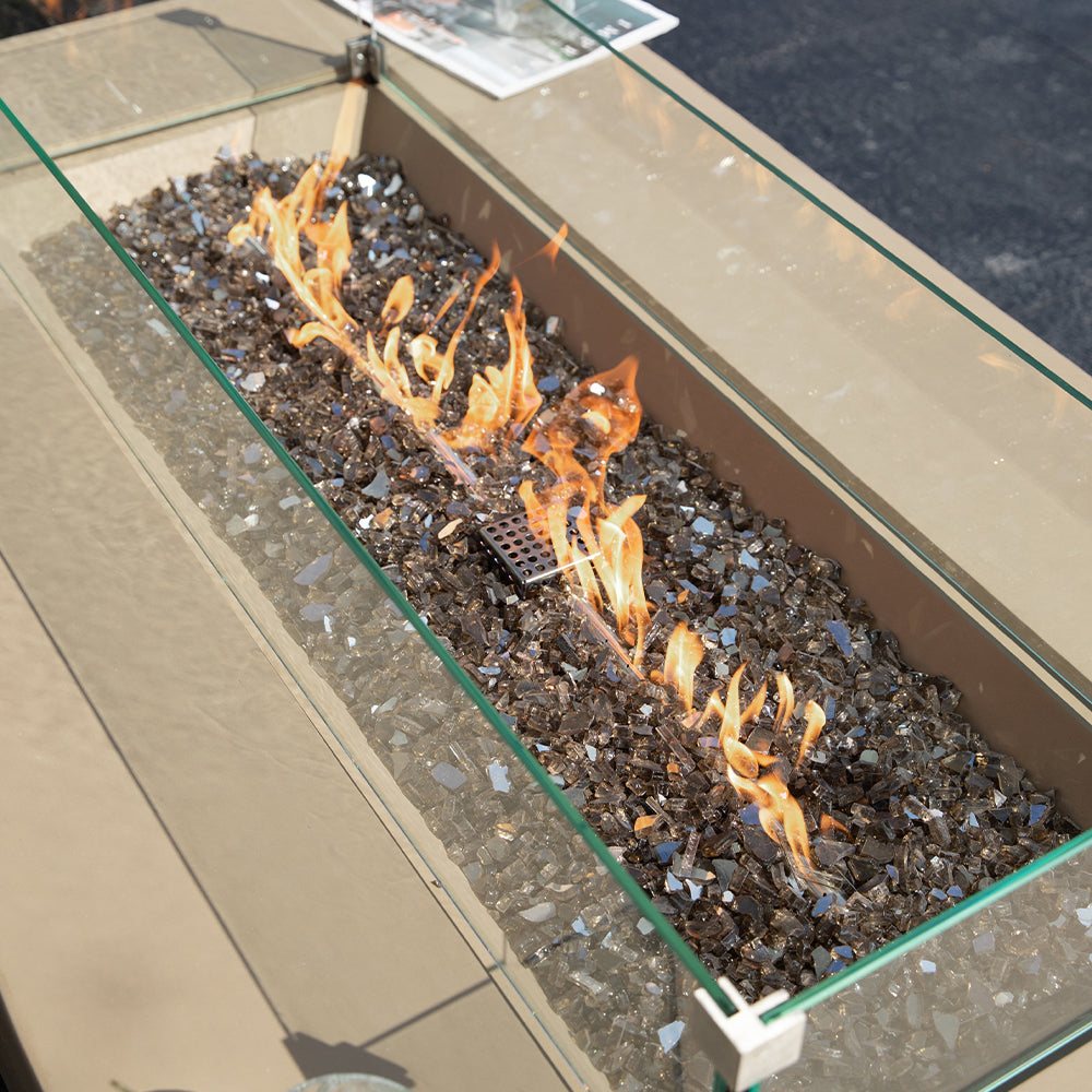Elementi Plus Rectangular Tempered Glass Wind Screen for Outdoor Fire Pit - 40.4 x 15.2 x 7 inches - view 6