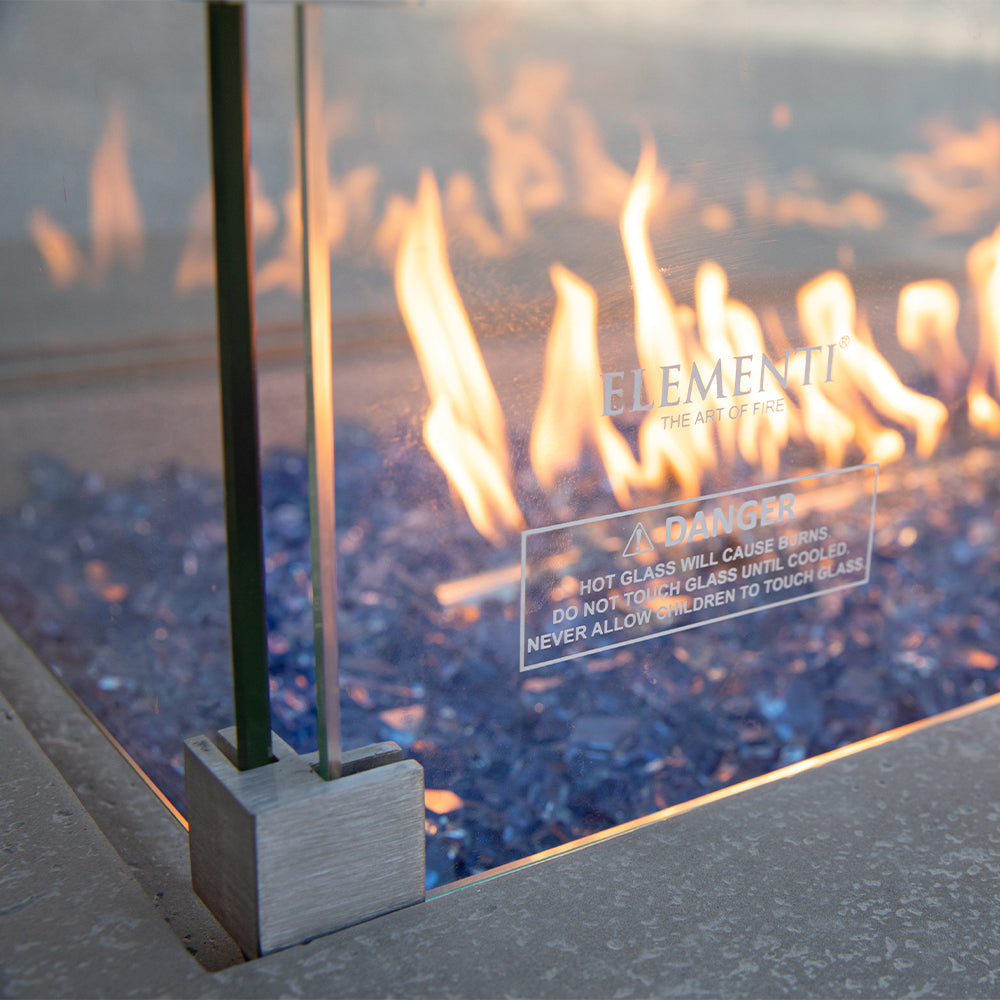 Elementi Plus Rectangular Tempered Glass Wind Screen for Outdoor Fire Pit - 40.4 x 15.2 x 7 inches - view 7