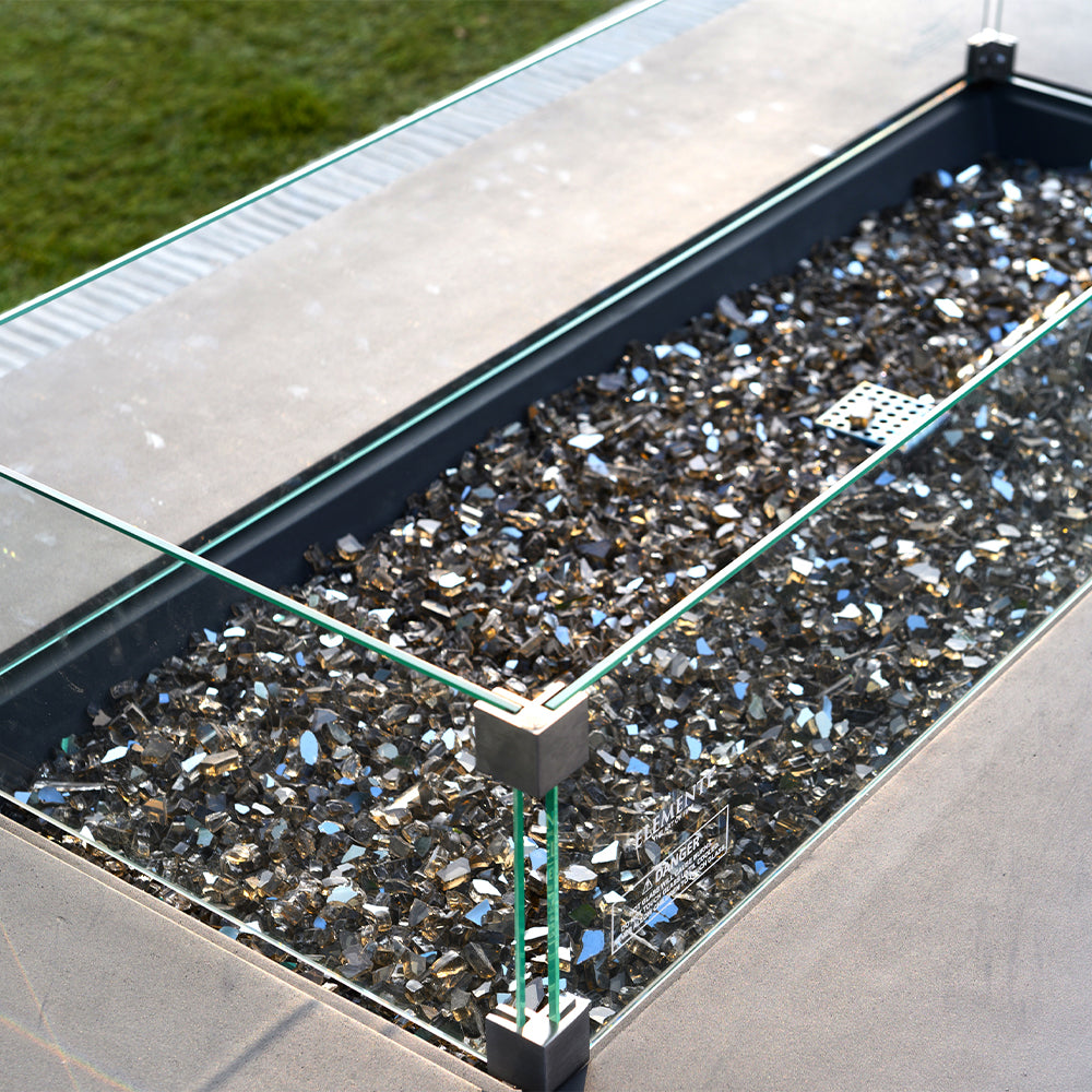 Elementi Plus Rectangular Tempered Glass Wind Screen for Outdoor Fire Pit - 40.4 x 15.2 x 7 inches - view 8