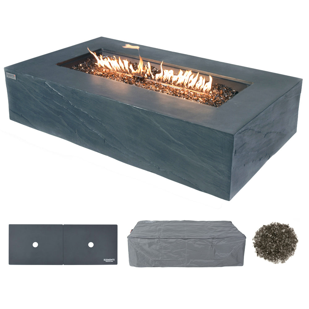 Capetown Outdoor Slate Black Fire Pit Table