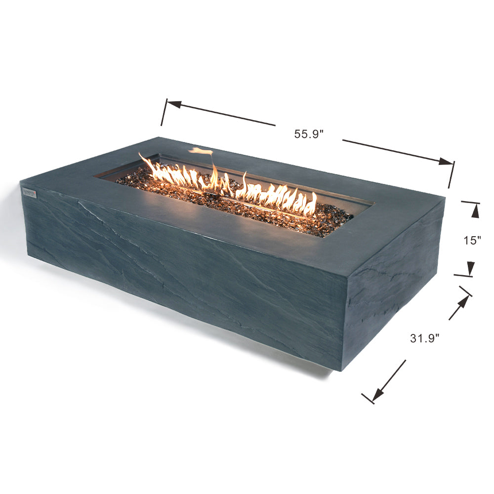 Capetown Outdoor Slate Black Fire Pit Table - view 5