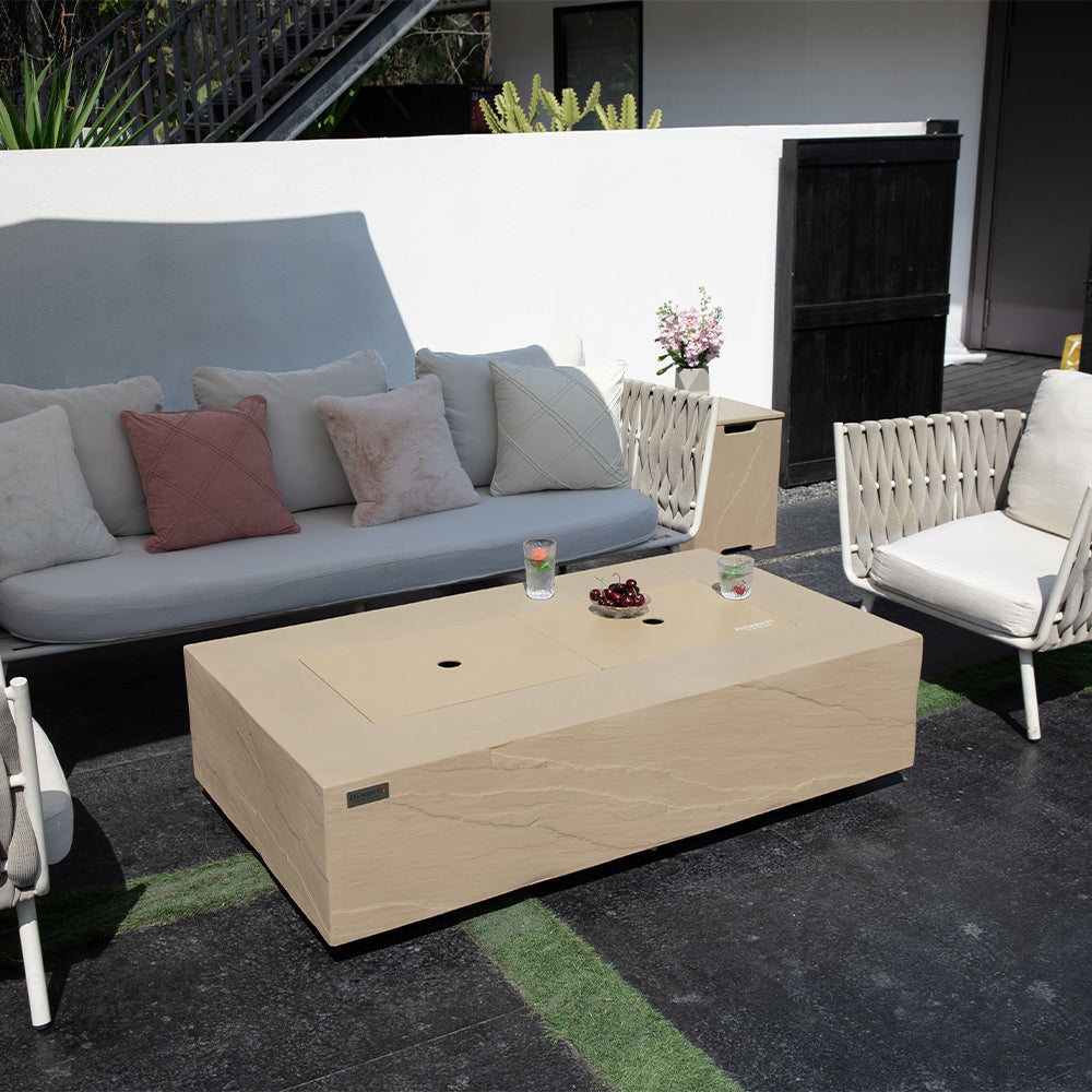 Colorado Outdoor Sunlight Yellow Fire Pit Table - view 6