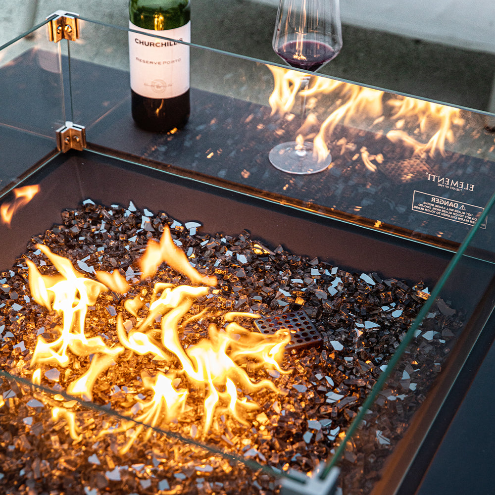 Elementi Plus Square Tempered Glass Wind Screen for Outdoor Fire Pit - 23.6 x 23.6 x 7 inches - view 9