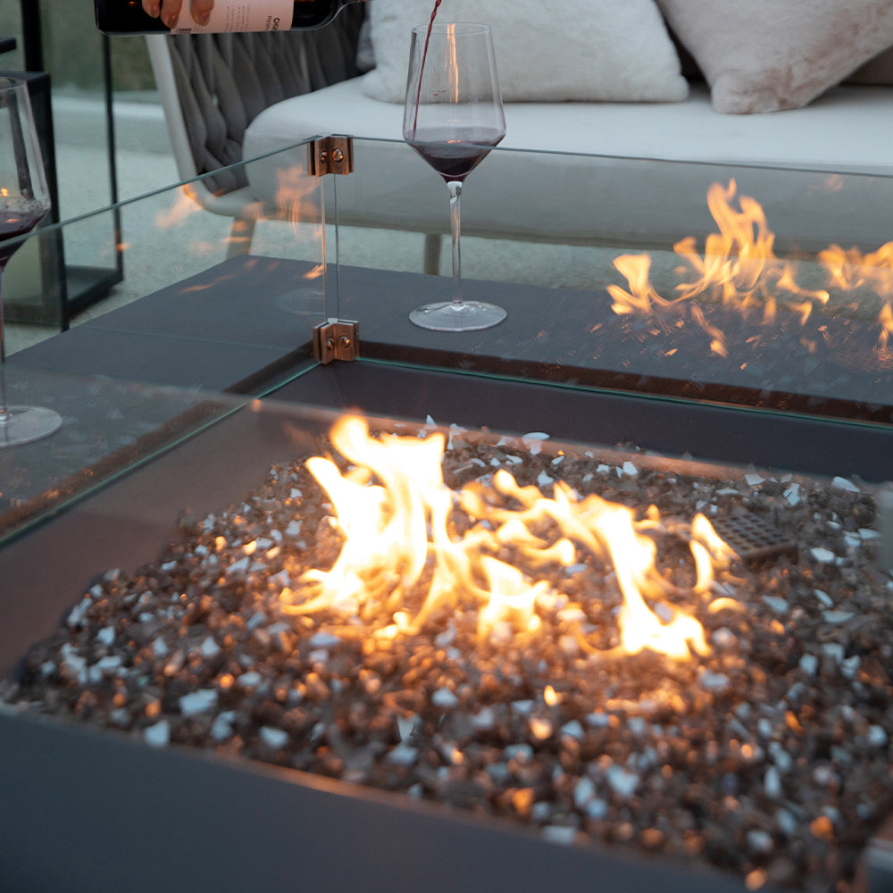 Elementi Plus Square Tempered Glass Wind Screen for Outdoor Fire Pit - 23.6 x 23.6 x 7 inches - view 4