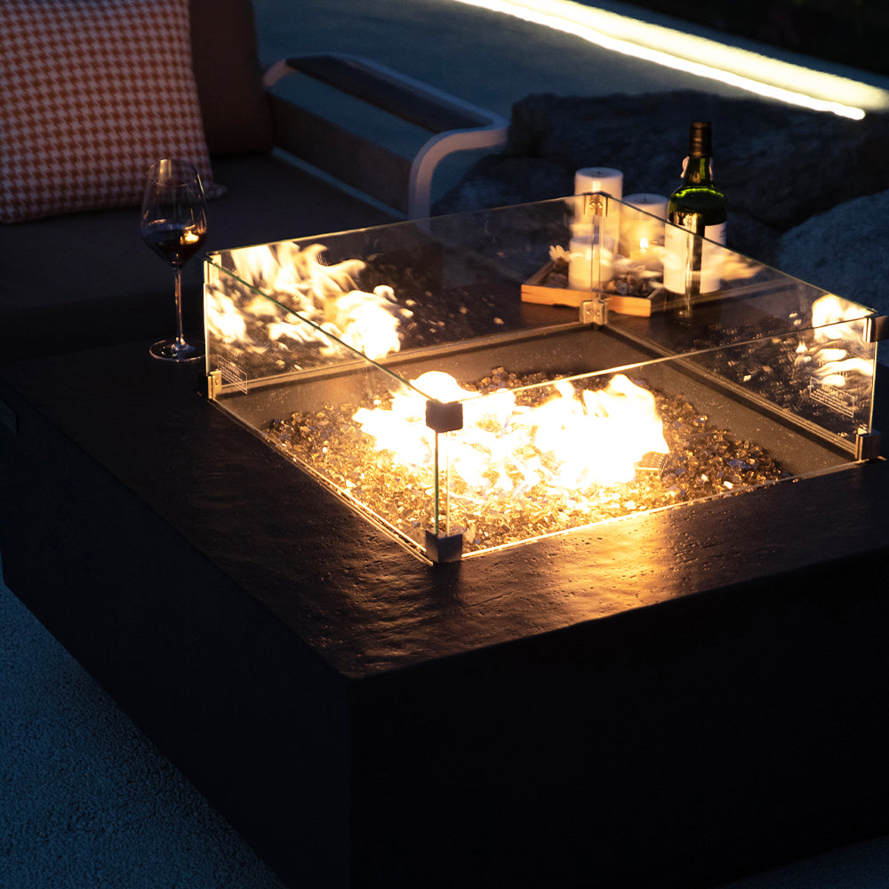 Elementi Plus Square Tempered Glass Wind Screen for Outdoor Fire Pit - 23.6 x 23.6 x 7 inches - view 6