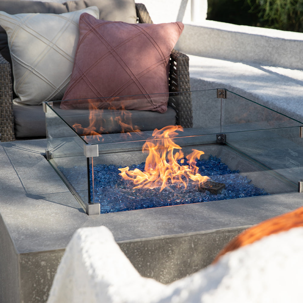 Elementi Plus Square Tempered Glass Wind Screen for Outdoor Fire Pit - 23.6 x 23.6 x 7 inches - view 7