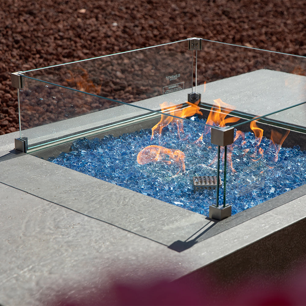Elementi Plus Square Tempered Glass Wind Screen for Outdoor Fire Pit - 23.6 x 23.6 x 7 inches - view 8