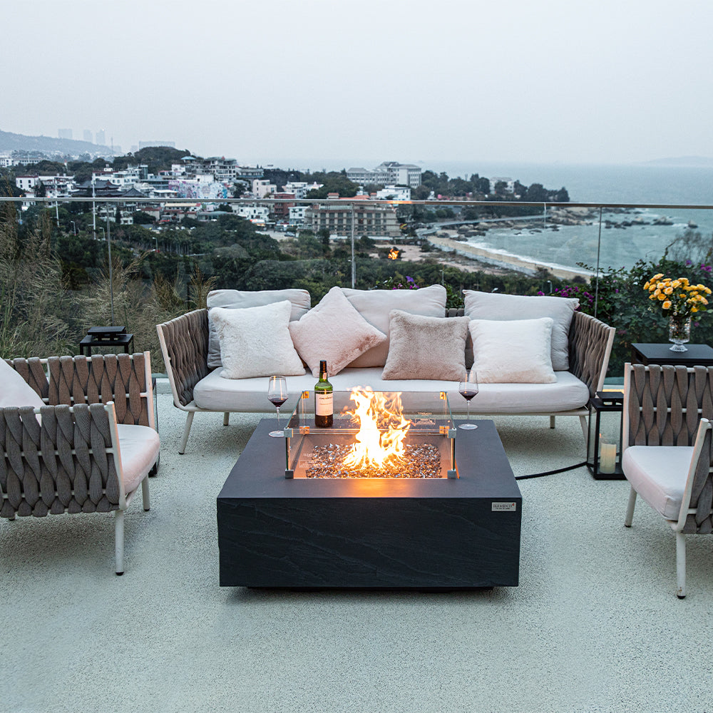 Roraima Outdoor Slate Black Fire Pit Table - view 2