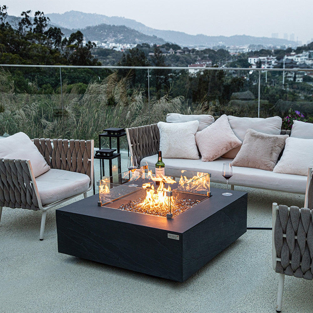 Roraima Outdoor Slate Black Fire Pit Table - view 4