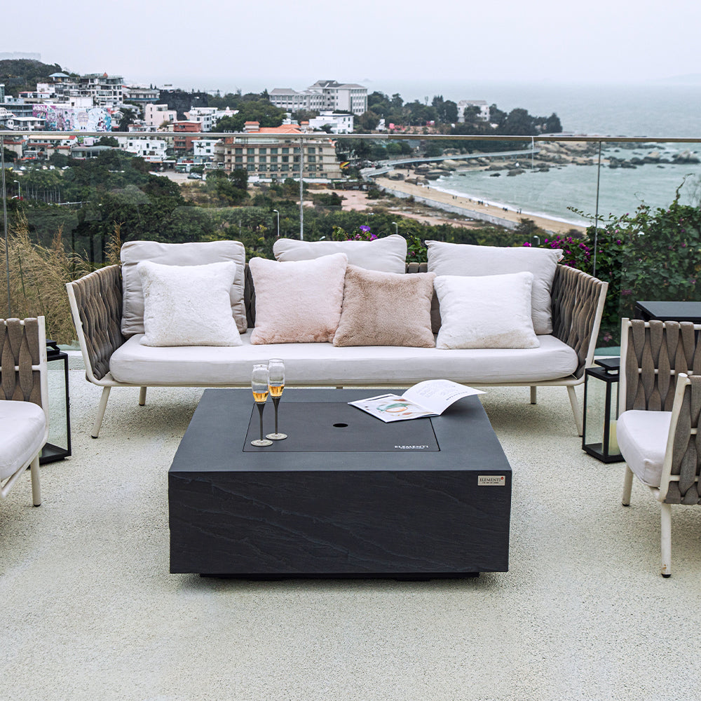 Roraima Outdoor Slate Black Fire Pit Table - view 6