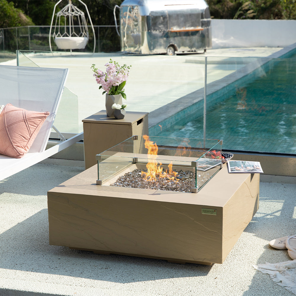 Uluru Outdoor Sunlight Yellow Fire Pit Table - view 5