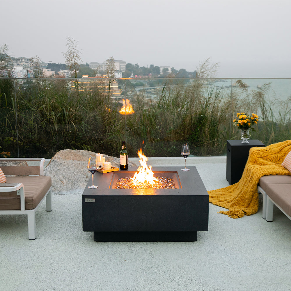 Bergen Outdoor Dark Grey Fire Pit Table - view 2
