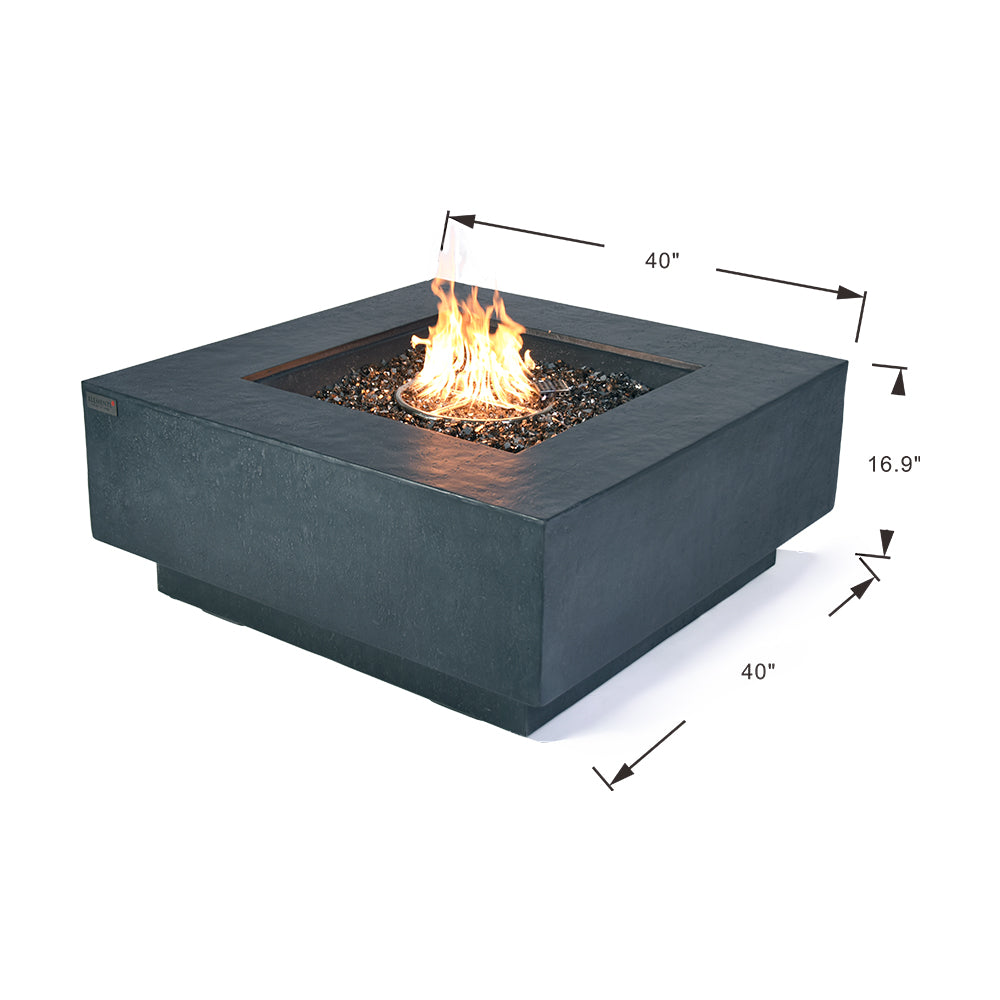 Bergen Outdoor Dark Grey Fire Pit Table - view 3