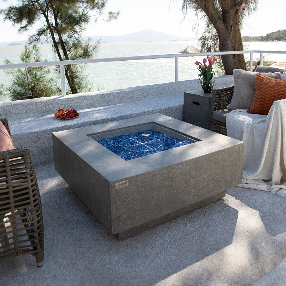 Victoria Outdoor Light Grey Fire Pit Table - view 4