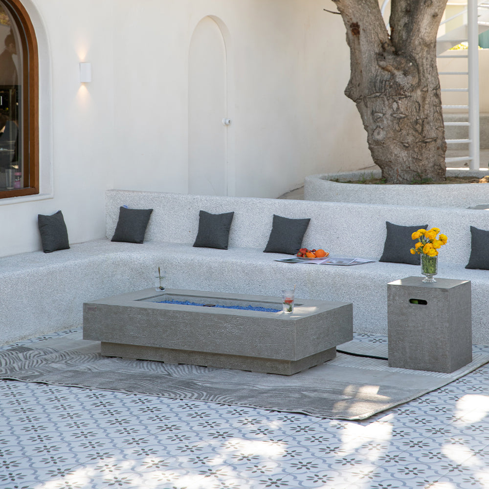 Riviera Outdoor Light Grey Fire Pit Table - view 6