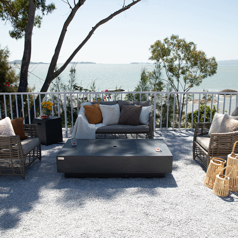 Cannes Outdoor Dark Grey Fire Pit Table - view 7