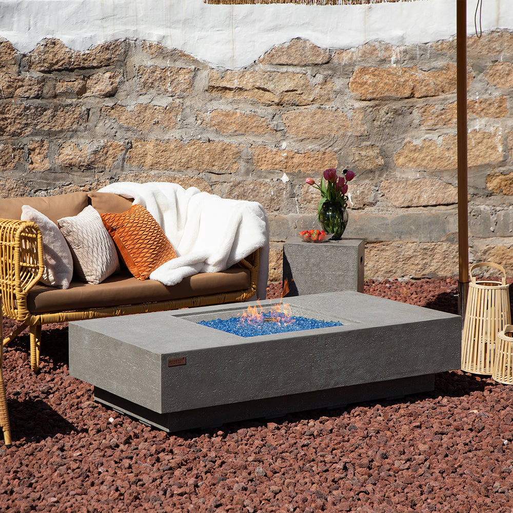 Monte Carlo Outdoor Light Grey Fire Pit Table - view 2