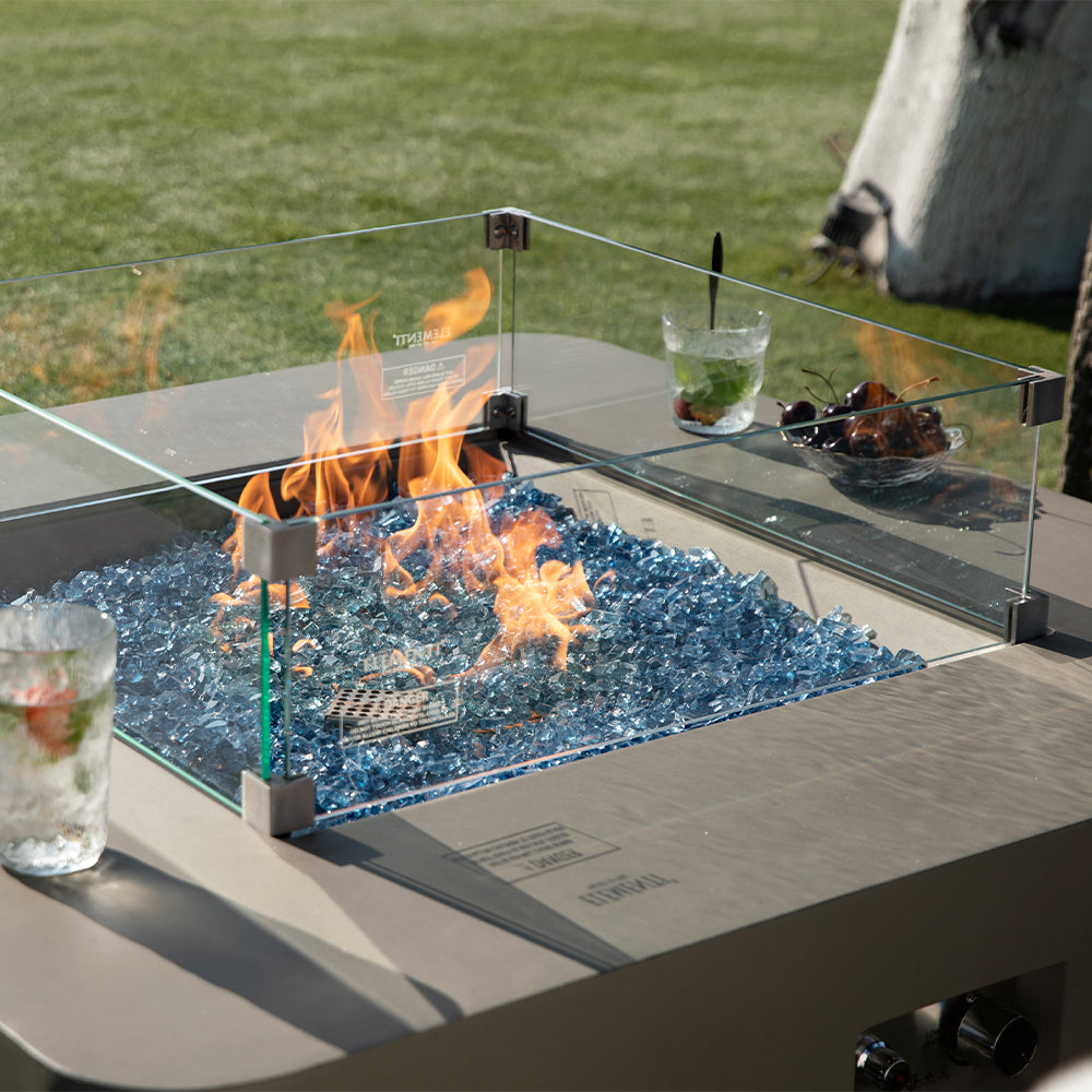 Elementi Plus Square Tempered Glass Wind Screen for Outdoor Fire Pit - 23.6 x 23.6 x 7 inches - view 10