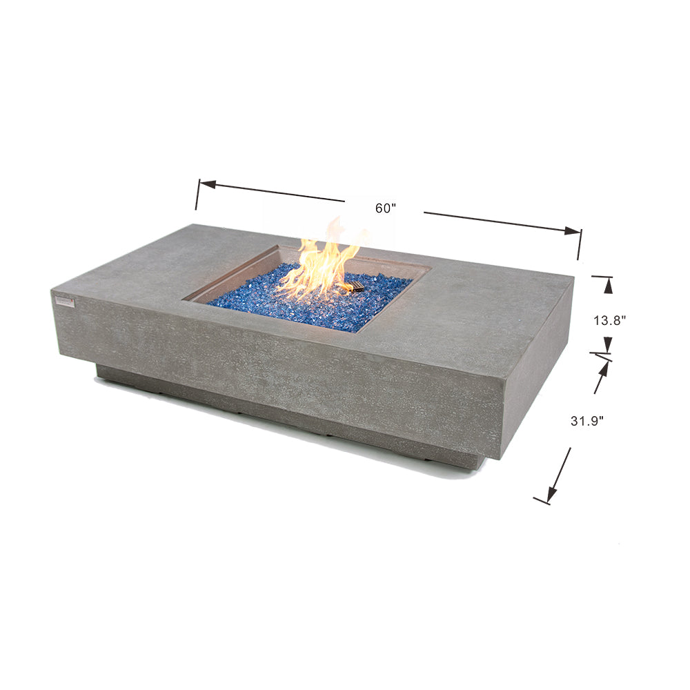 Monte Carlo Outdoor Light Grey Fire Pit Table - view 3